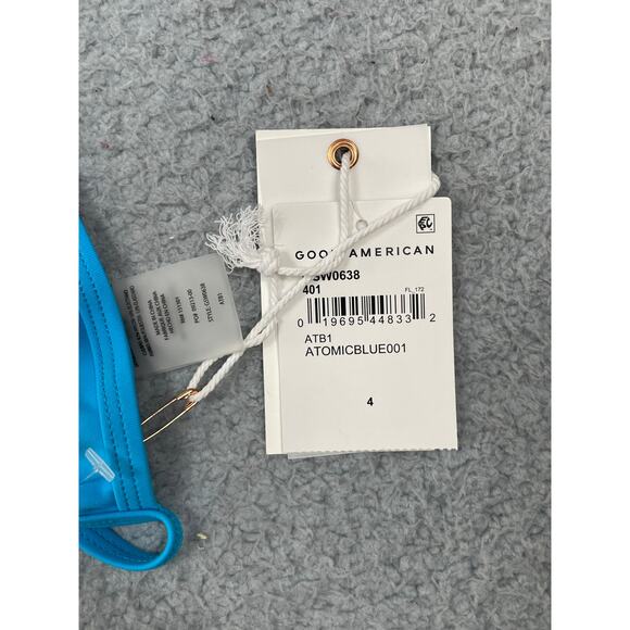 Good American Womens Size 4 / US XL Perfect Fit Bikini Top Atomic Blue NWT - Picture 7 of 10